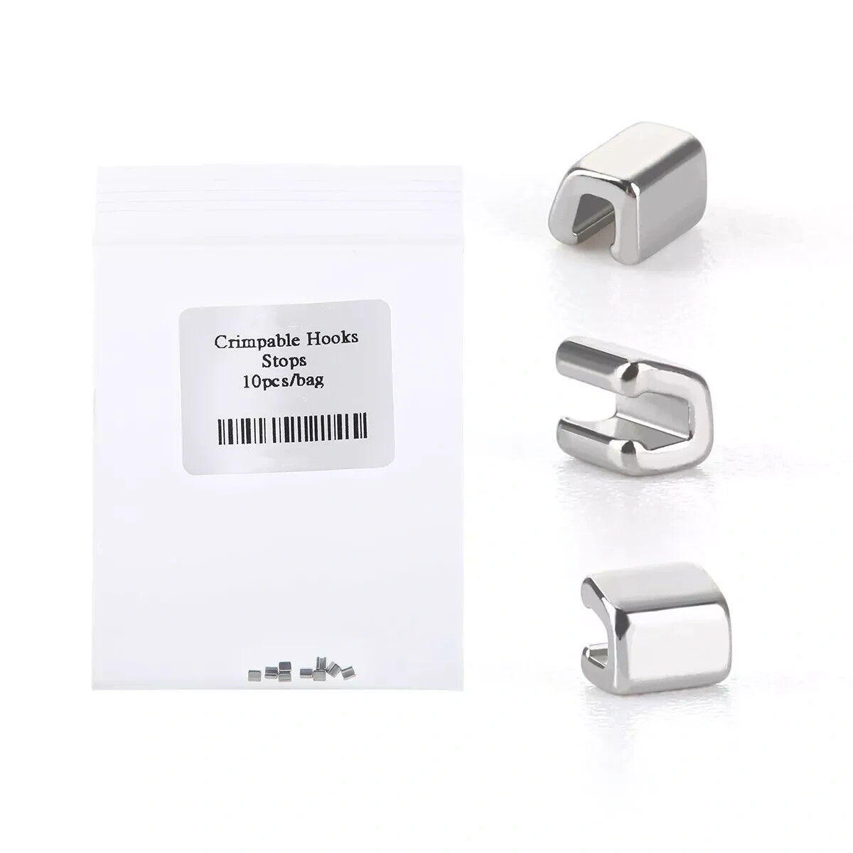 10 Pcs Dental Orthodontic Stainless Steel Crimpable Hook Split Stops Open Type