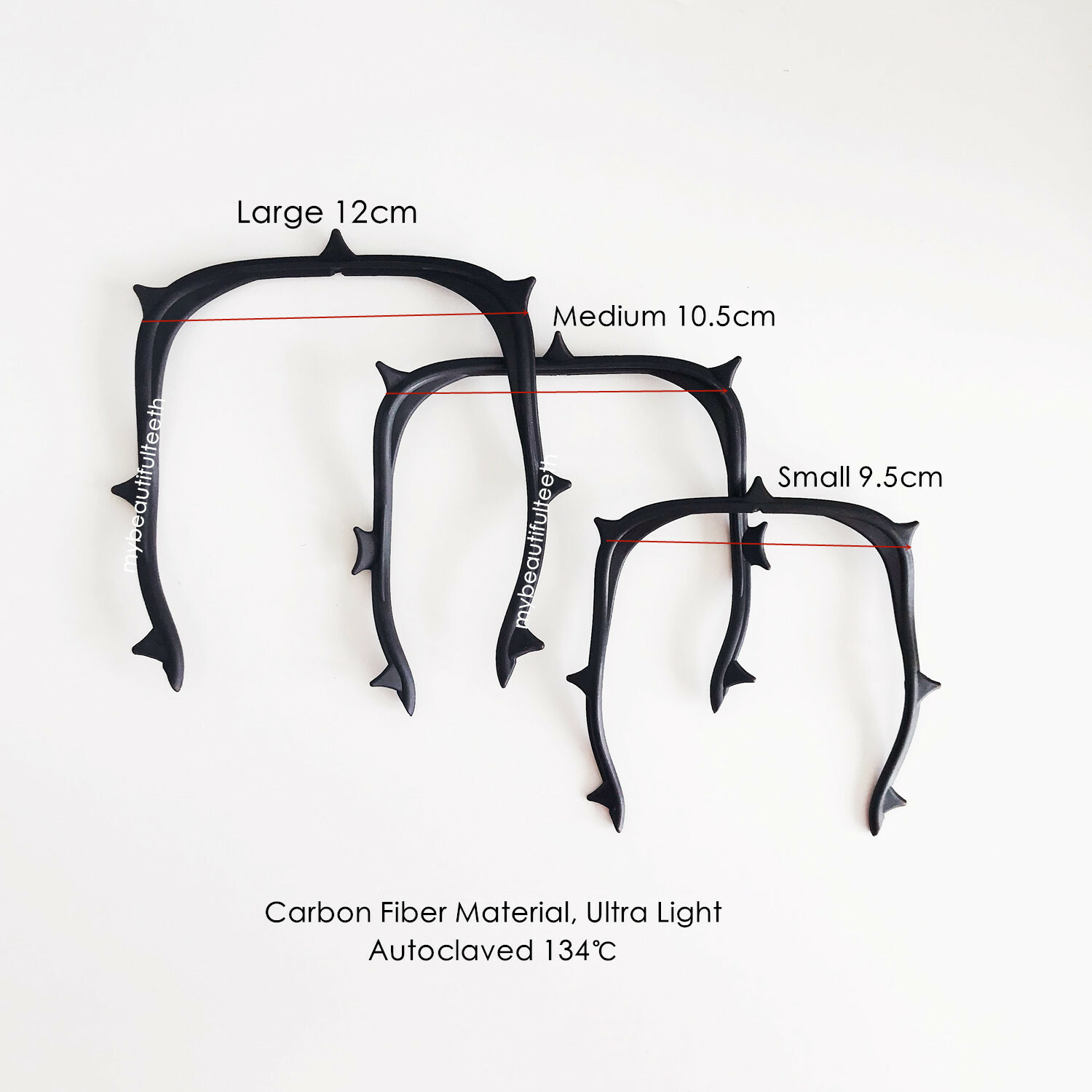 Rubber Dam Sheets Frame Holder Dental Carbon Fiber U-Shape Black Ultra-Light LMS