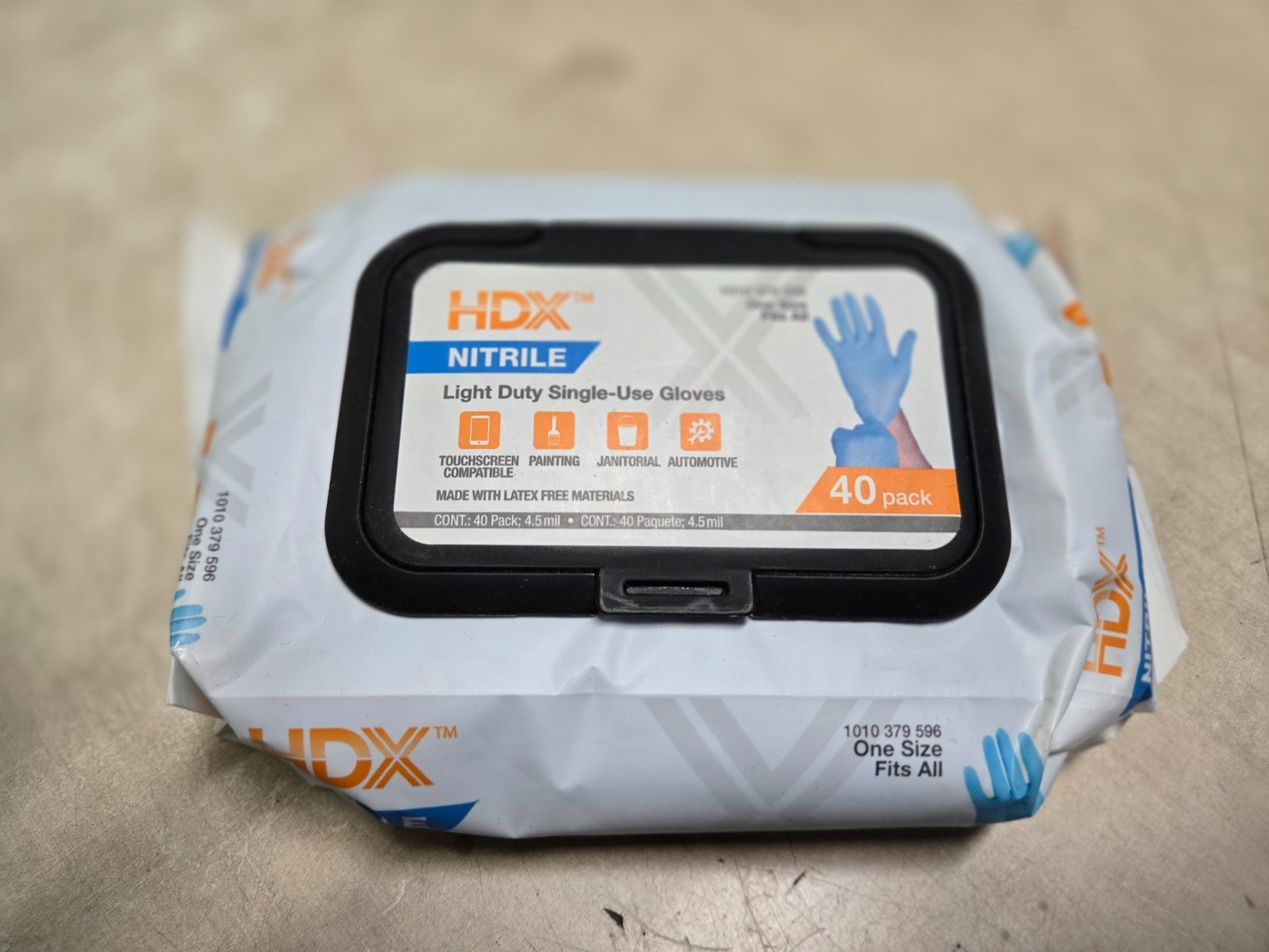 HDX Nitrile Pop N Go Travel Gloves Light Duty Single Use One Size Fits All