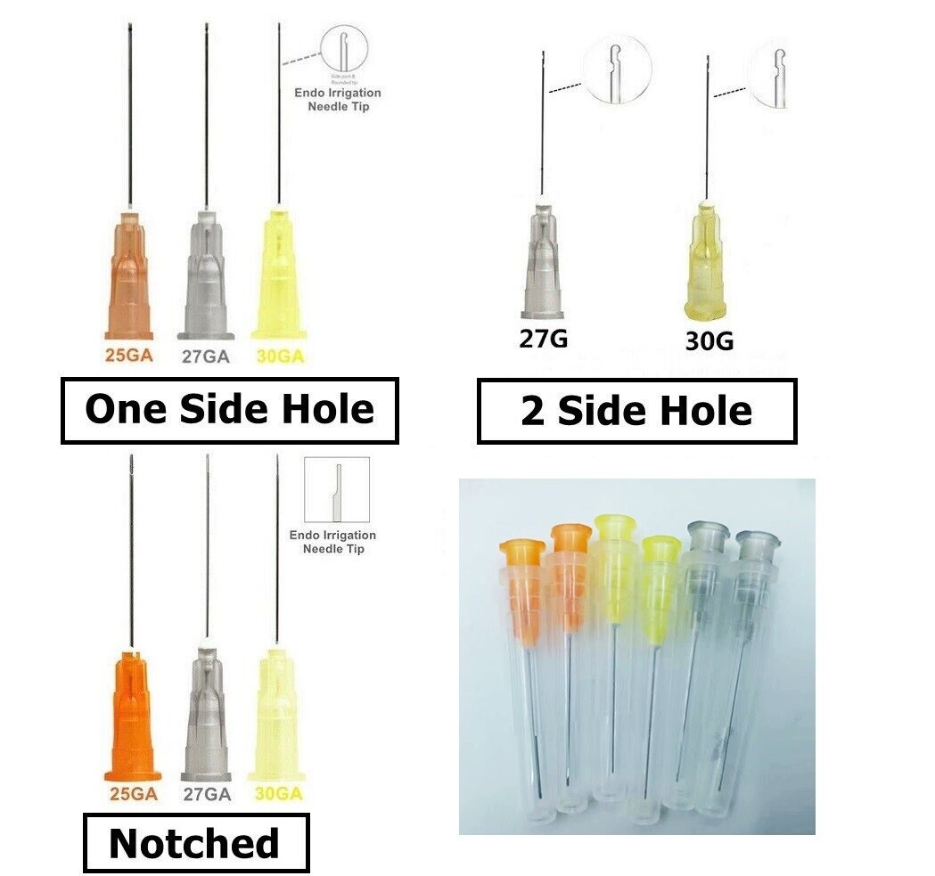 100pcs Dental Disposable Tip Endo Irrigation Needle Syringe Tips 25G 27G 30G