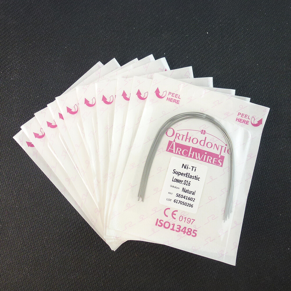 Dental ortho NITI arch wires rectangular 16*22*17*25*19 Natural Round Brace wire