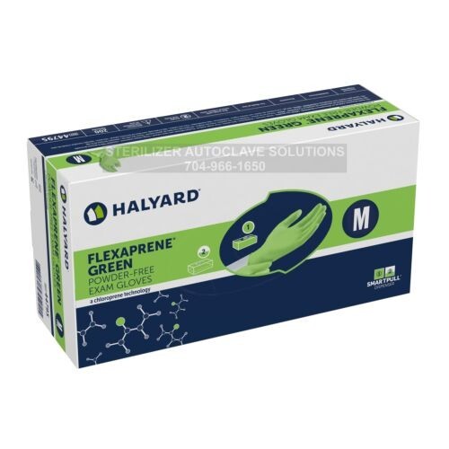 Halyard FLEXAPRENE* Exam Gloves 44794 – BOX of 200 MEDIUM GREEN