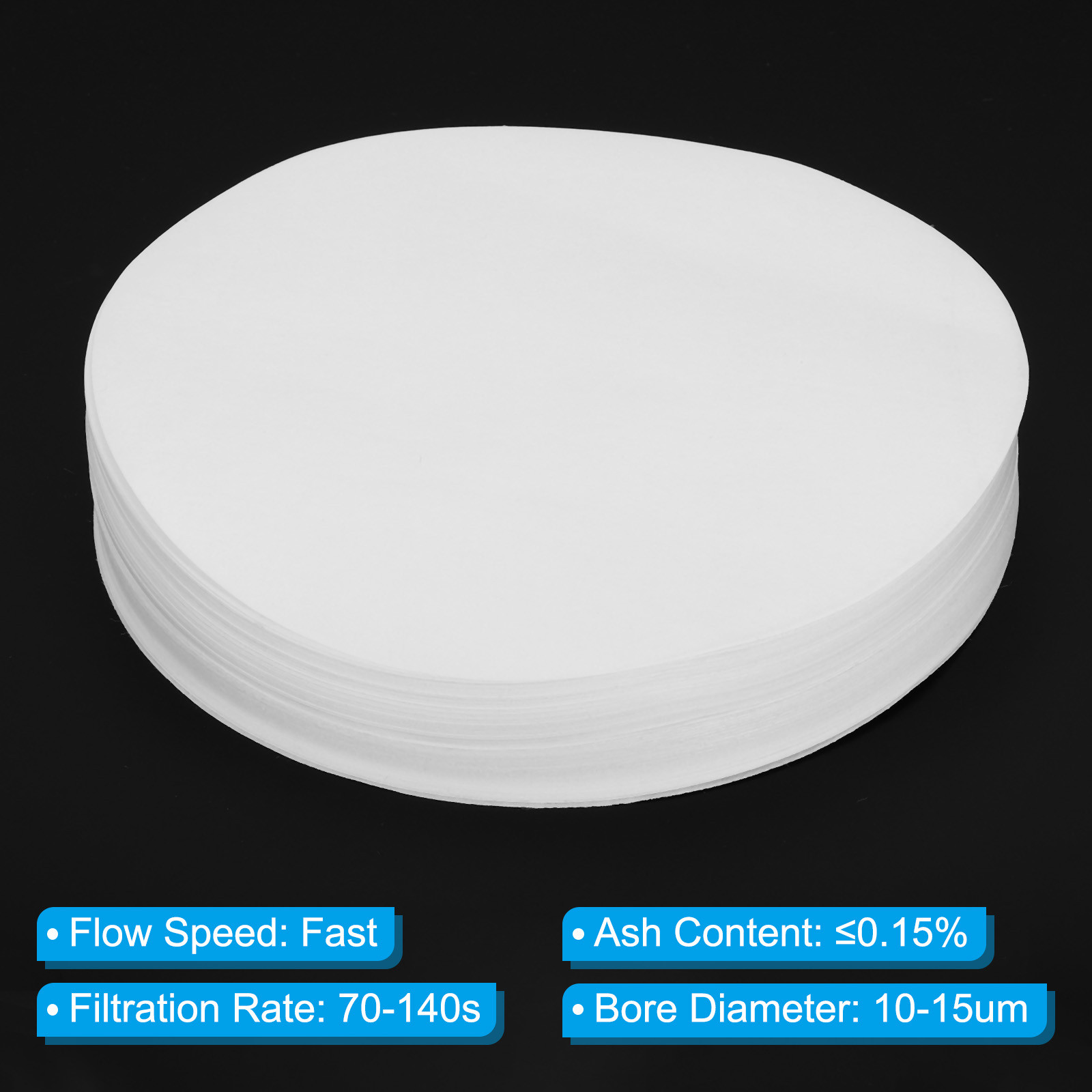 100Pcs 15cm Qualitative Filter Paper Circles, Fast Speed Round Lab Paper
