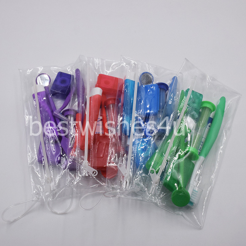 8 Pcs/kit Dental Teeth Cleaning Care Orthodontic Kit Brush Floss Thread Wax