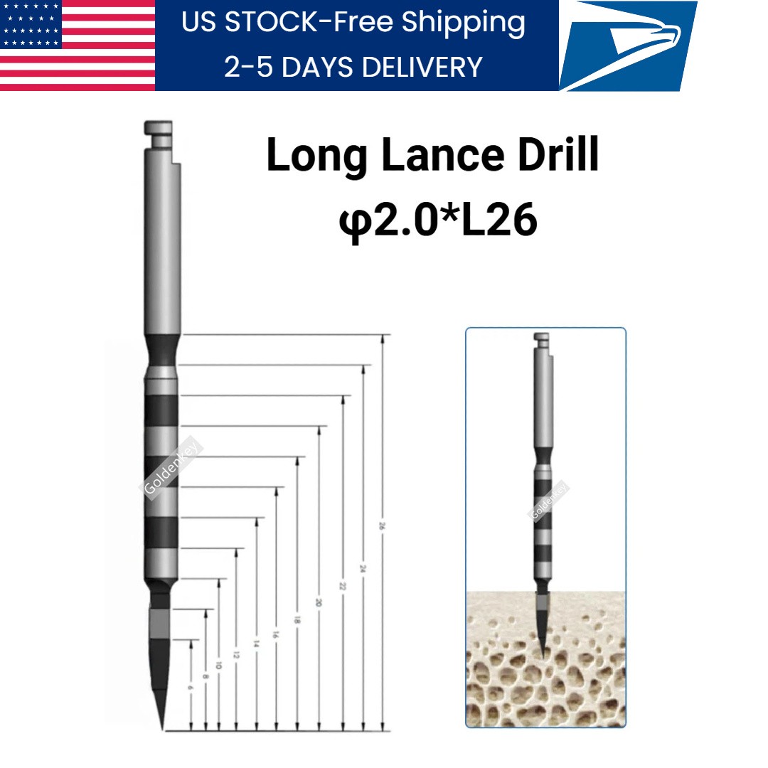Dental Long Pilot Drill Triangle Lance Implant Space Drills 3.0 implant φ2.0 USA