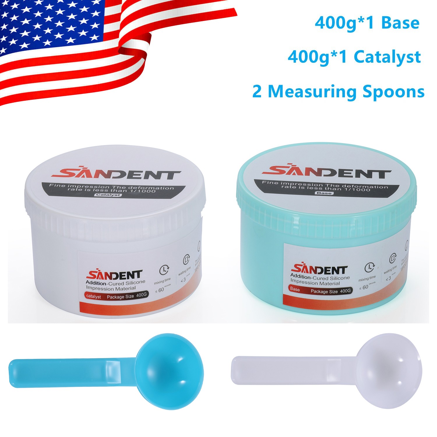 Dental Putty Normal Set Impression Material 400g Base+400g Catalyst