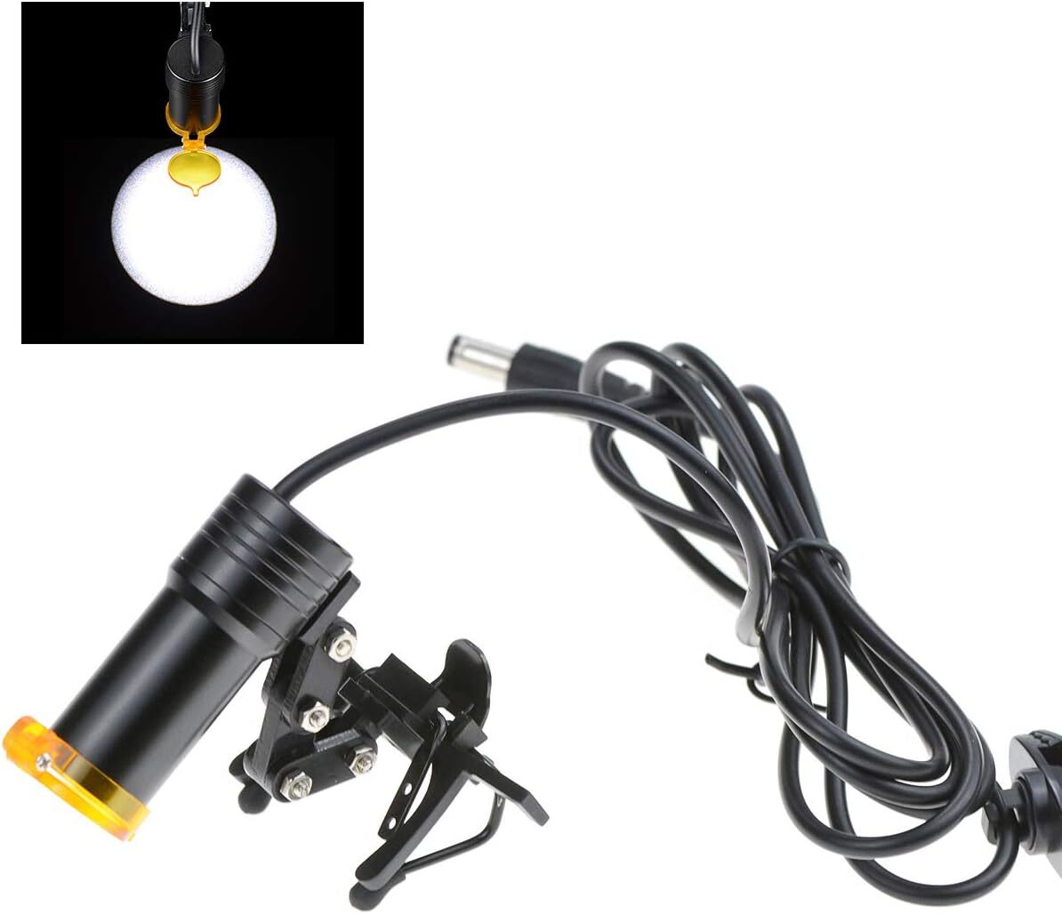 Surgical Dental 5W LED Headlight Lamp with Filter without Battery for Loupes US