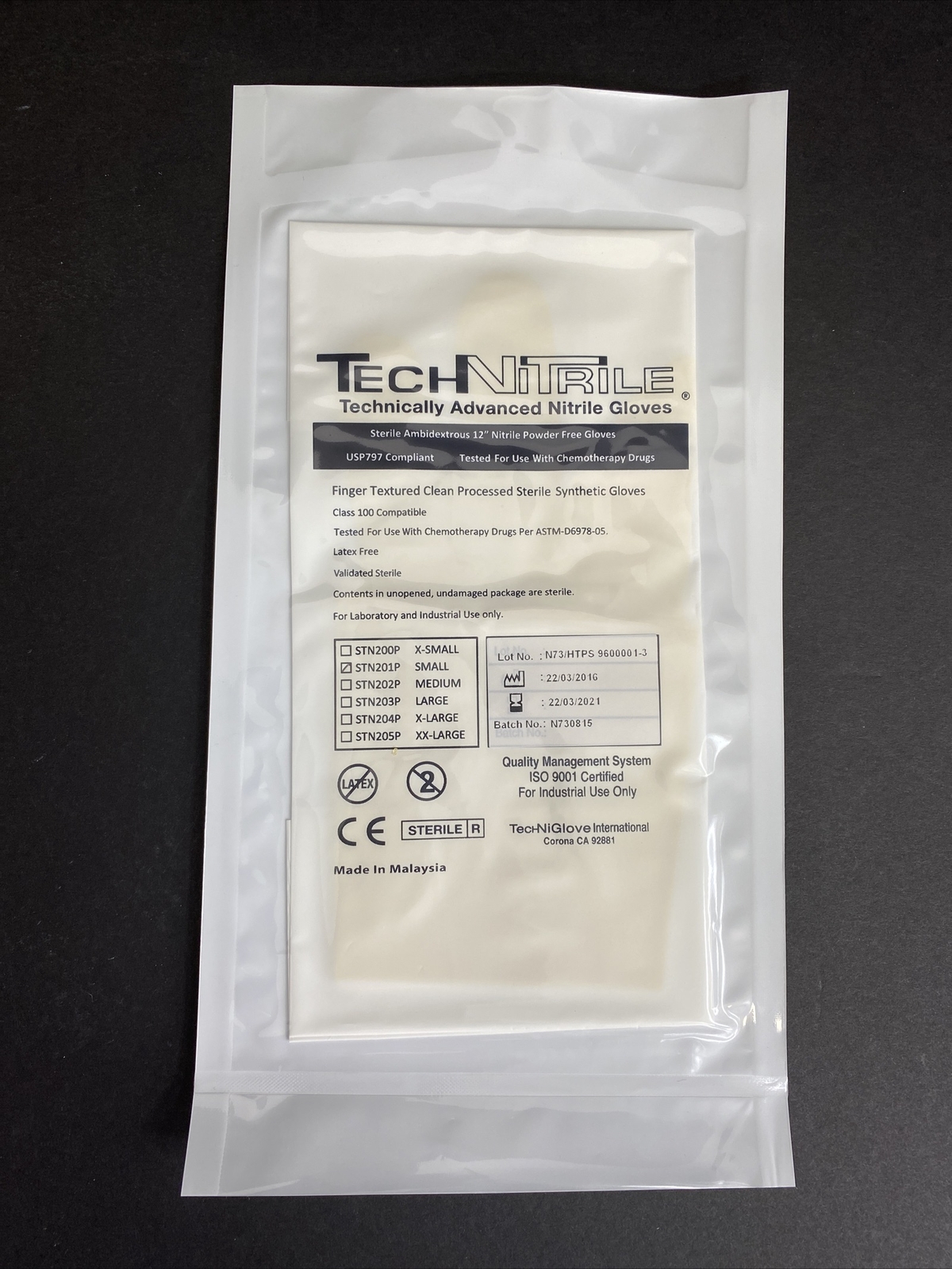 TechNiGlove Nitrile Gloves Small Textured White Total of 100 Pairs