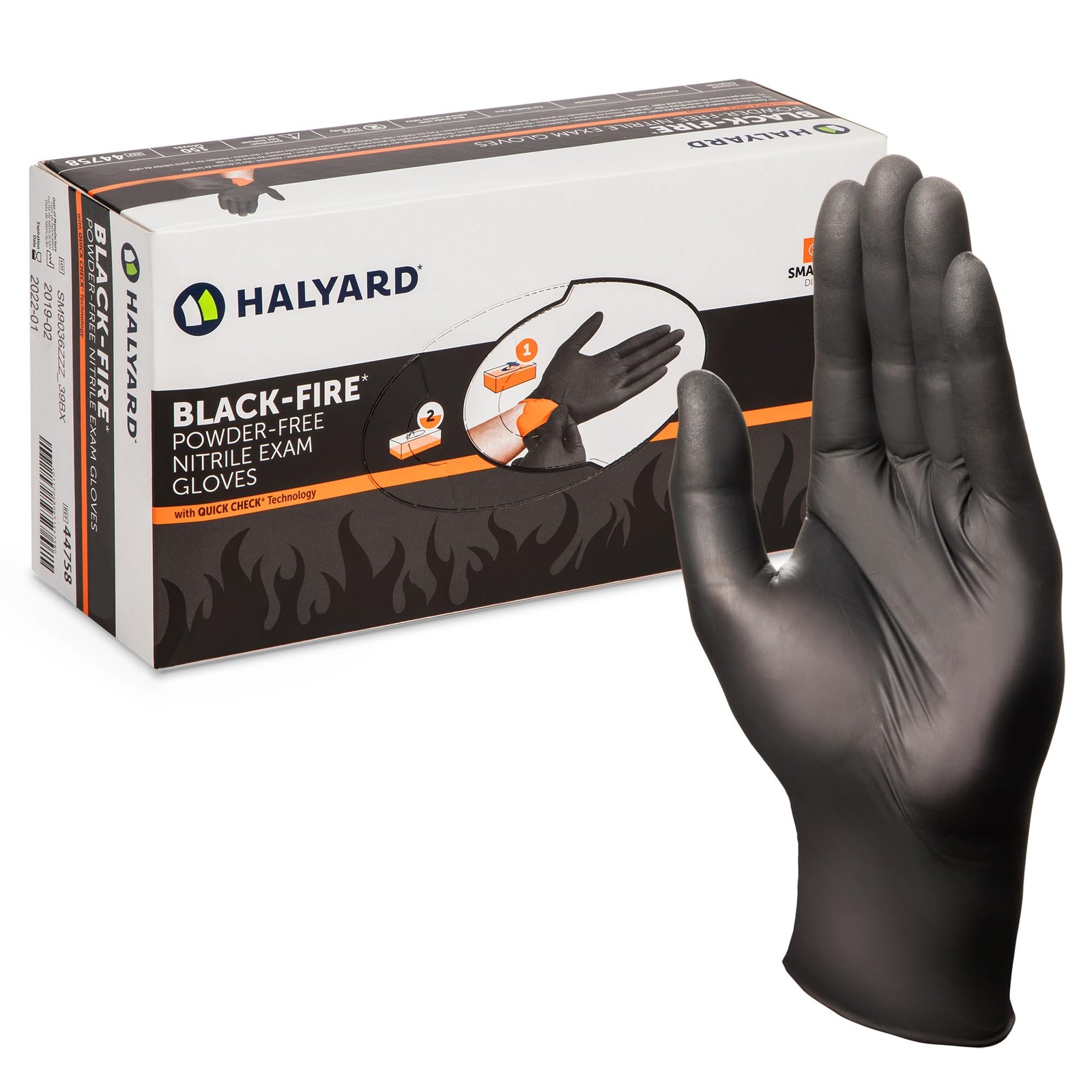 Halyard Black Fire Nitrile Gloves Pack Of 150 Medium Nfpa 1999 Certified