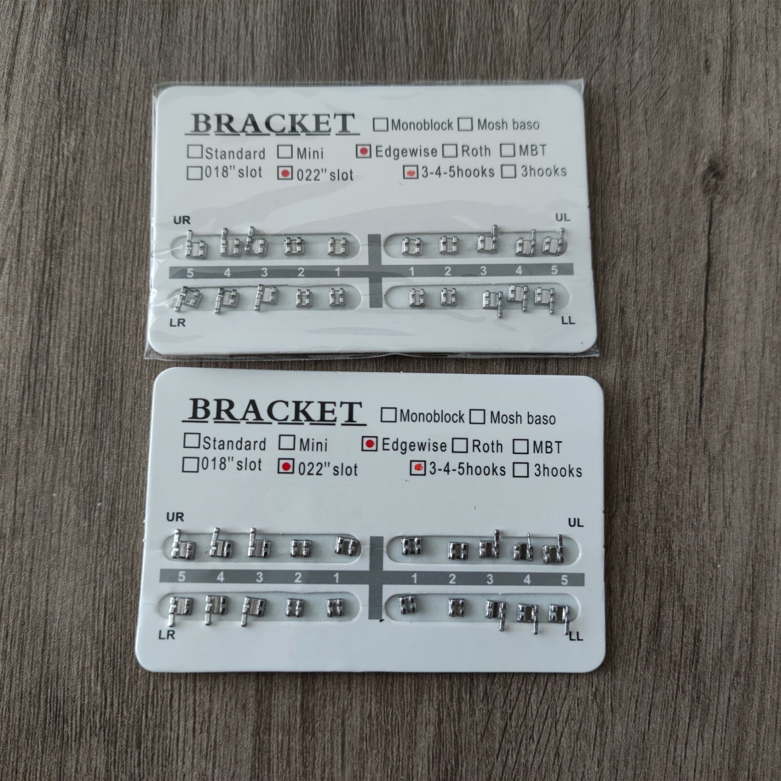 10Sets Dental Brackets Orthodontics Standard Edgewise 0.022 Slot 345 With Hooks