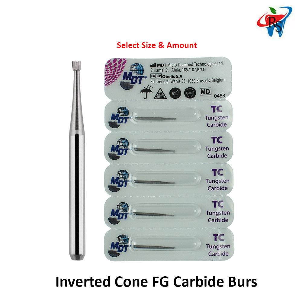 Dental MDT Inverted Cone FG Friction Grip Carbide Burs Heat Resistance 010