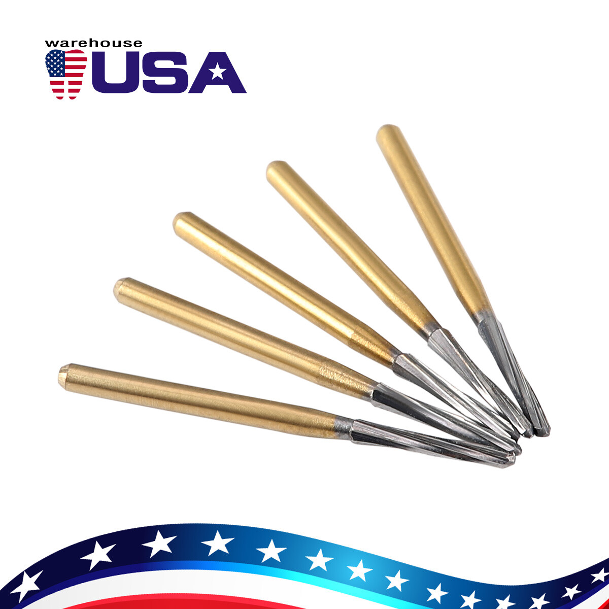 5Pcs AZDENT Dental Endodontic Tungsten Carbide Burs FG 1.6mm Root Canal Endo-Z