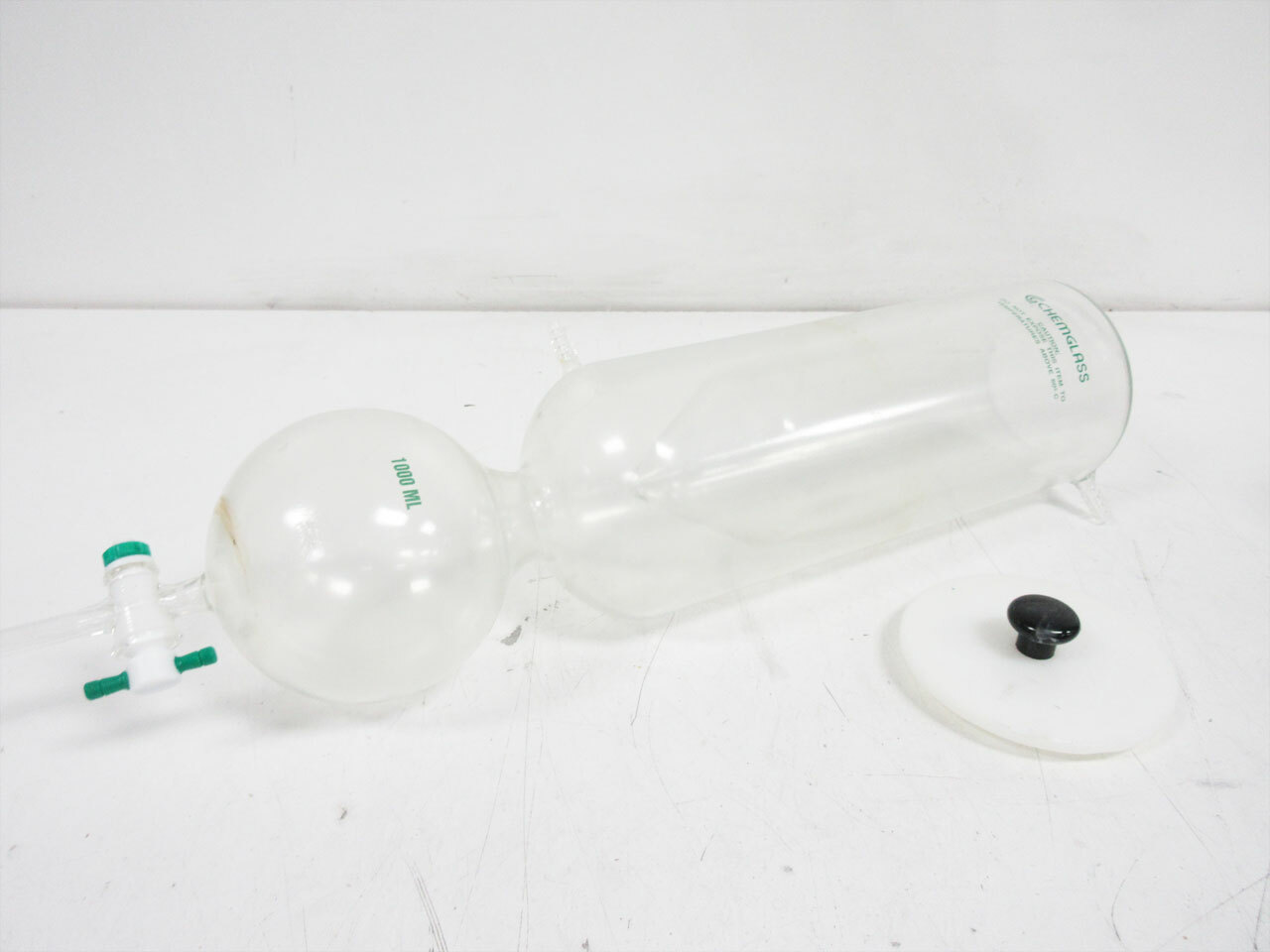 CHEMGLASS CG-4519-01 VACUUM TRAPS SOLVENT VAPOR PTFE STOPCOCK COATED TRAP