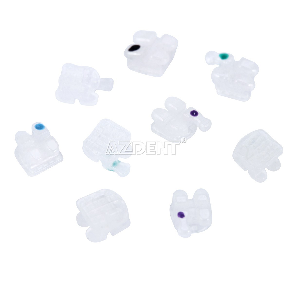 5 Kits Orthodontic Bracket Ceramic Dental Braces 5*5 MBT Slot.022 Hooks 3-4-5