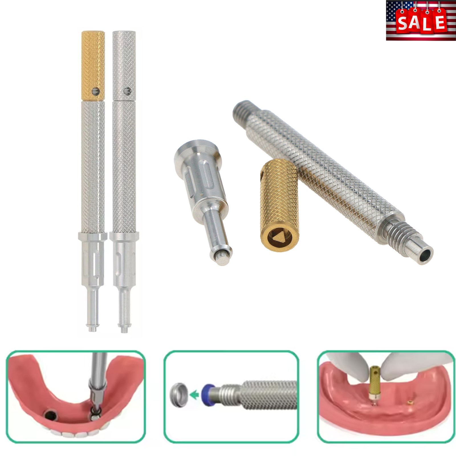 US Dental Overdenture Locator Core Tool Abutments Retention Caps Implant Inserts
