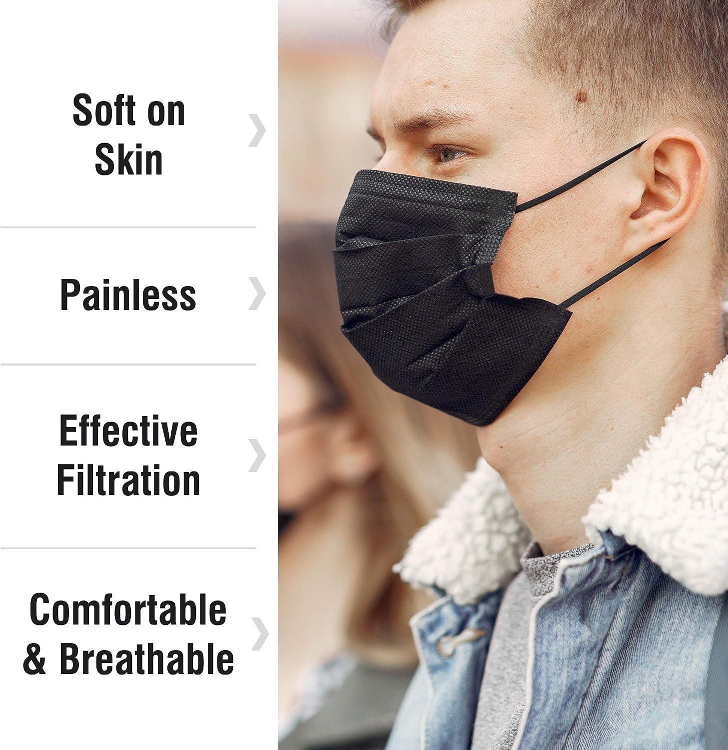 Disposable Face Mask Individually Wrapped – 50 Pack, Colored Face Masks
