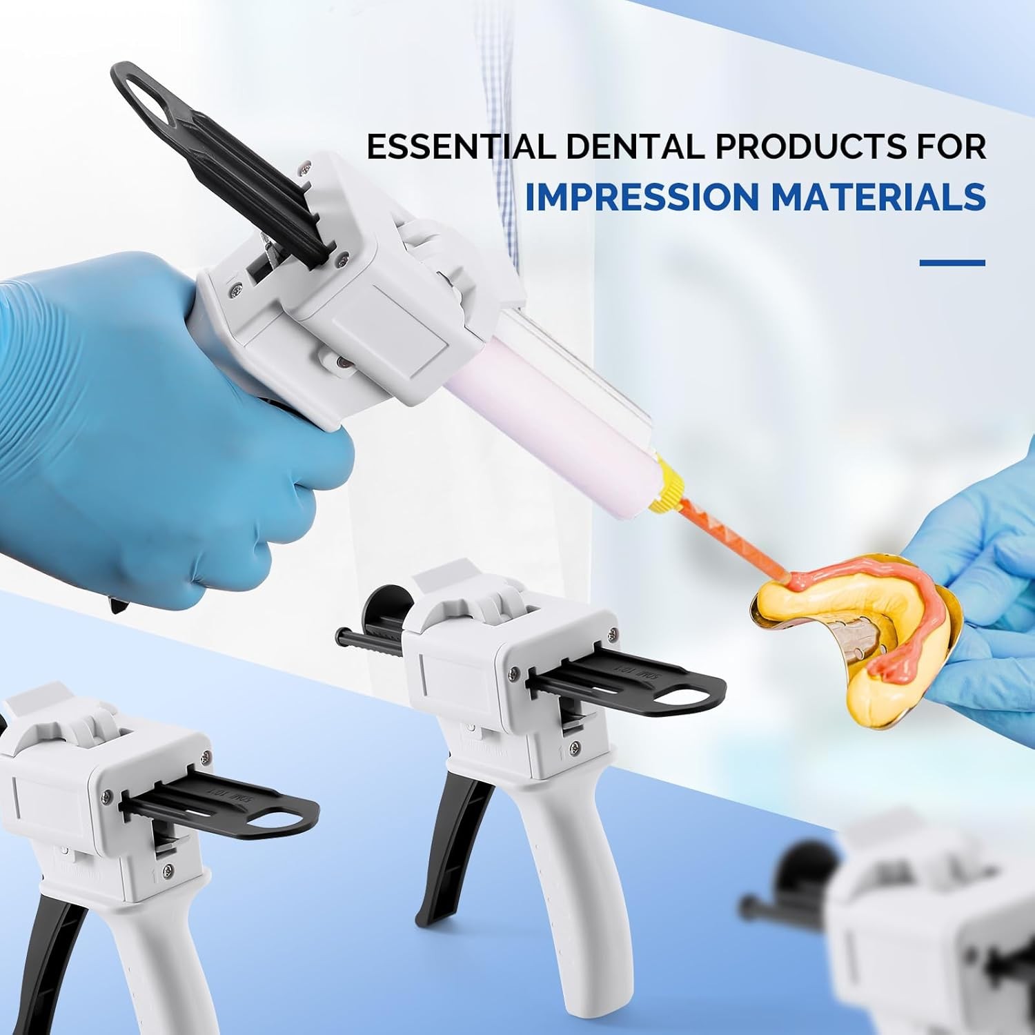 Dental Impression Materials Mixing Dispensing Dispenser Gun 10:1 1:1 / 2:1 50ml