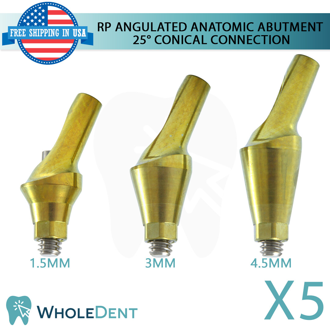 5x RP Conical Connection Angulated Anatomic Abutment 25° Dental Implant