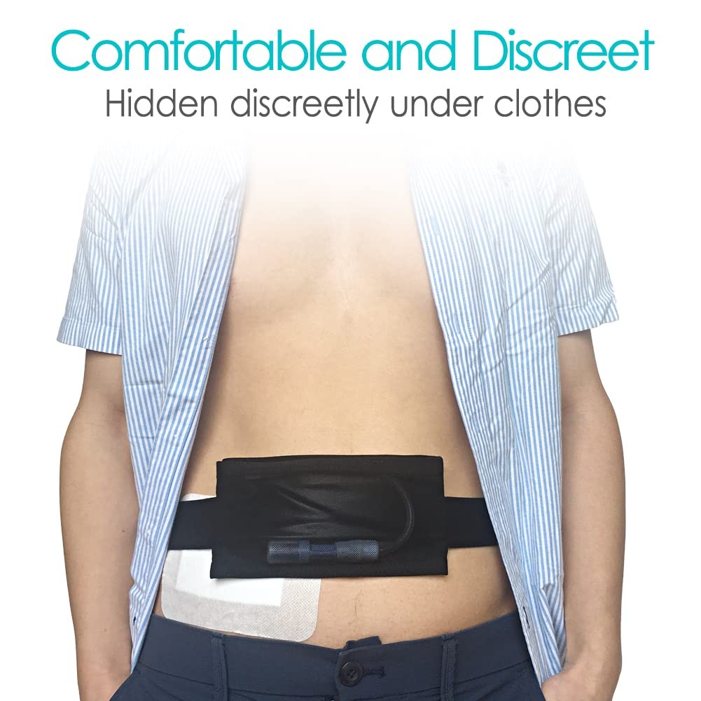 Breathable Peritoneal Dialysis Belt with Mesh Pocket PD One Size, Black