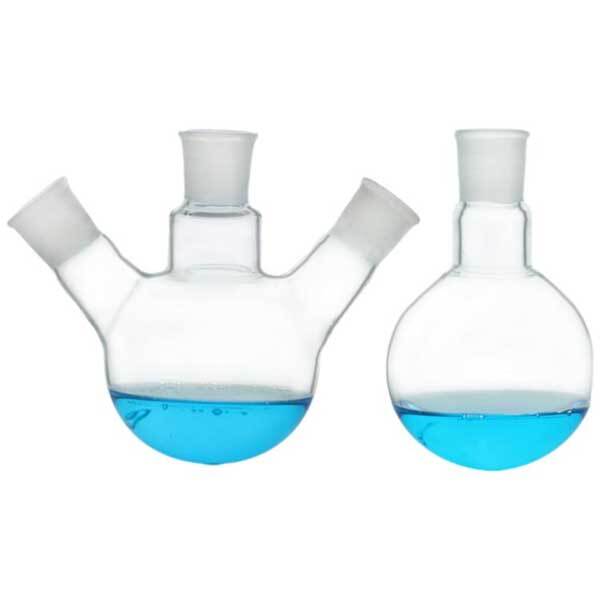 Lab Transparent Quartz Flask 50ml-1000ml, Round Bottom, 3 Standard Joints