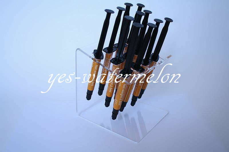 2 Pcs Dental Clear Acrylic Organizer Holder Resin Composite Syringe Case Frame