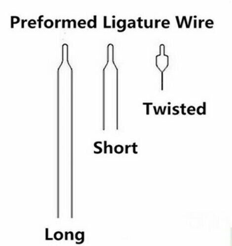 100/pack Dental Orthodontic Wire Preformed Kobayashi Ligature Long Short Twisted