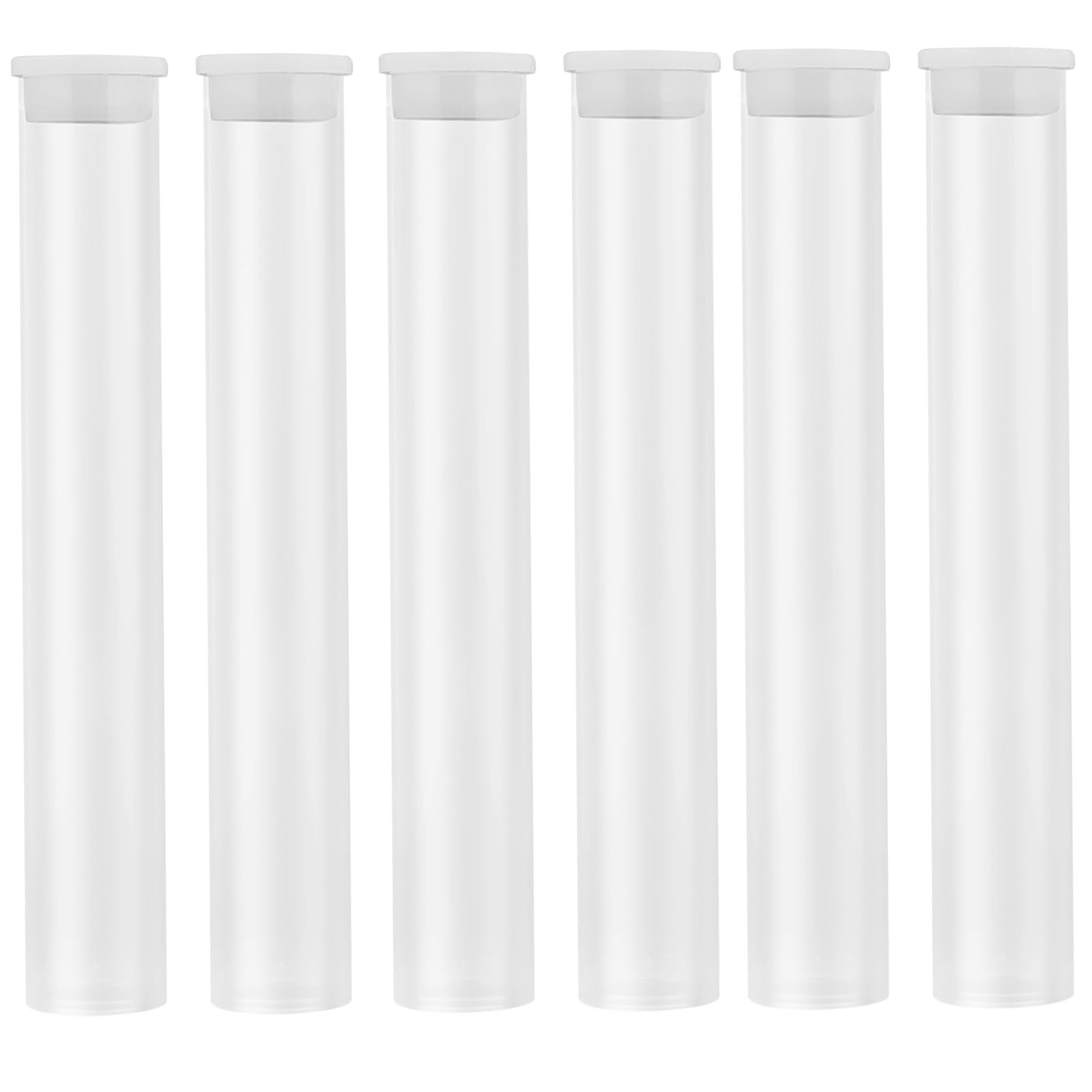 Clear PVC Tube 6 PCS Acrylic Tubes with Caps Empty Packaging Bead Storage