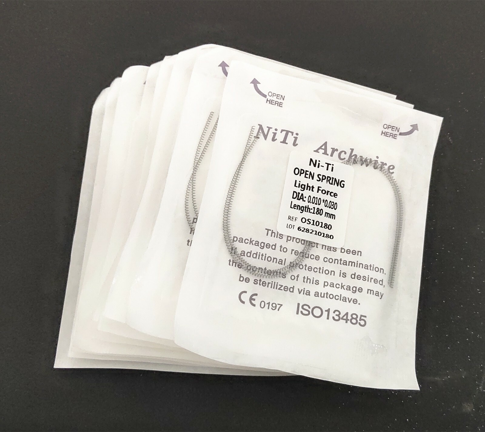 5 Packs 010*180mm Dental Niti Alloy Open Coil Spring Light Force 2pcs/Pack