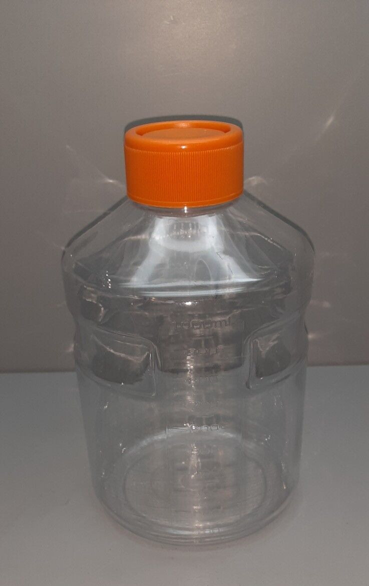 1000mL Storage Bottle /plastic/orange screw on cap/ single /unsealed