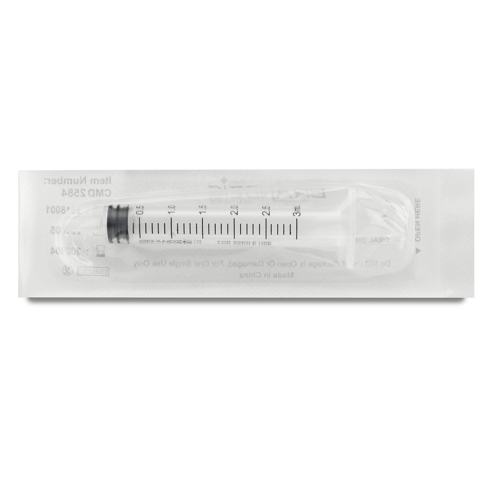 Brandzig 3ml Syringe – 100 Pack – Luer Slip Tip, No Needle, Individually Bli…