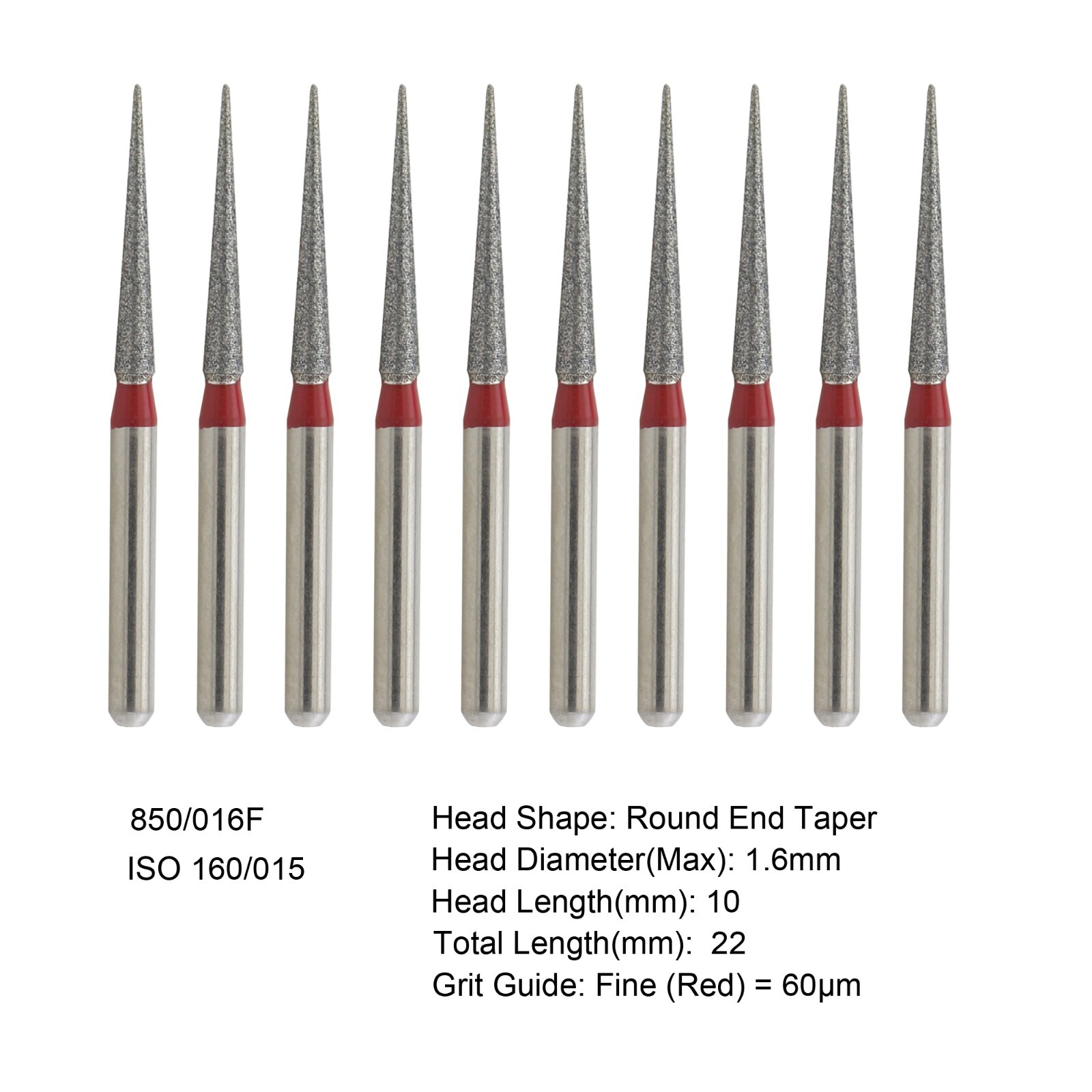 Dental Diamond Burs Football Egg Pointed 368 379 FG High Speed Bur Coarse Fine