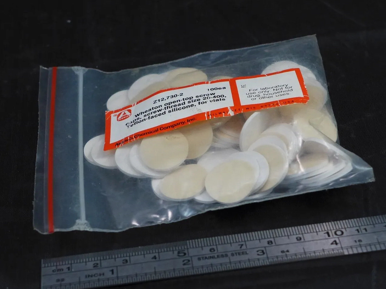 Set of 80 || ALDRICH Septa for 20mm open top caps, PTFE/silicone #Z127302