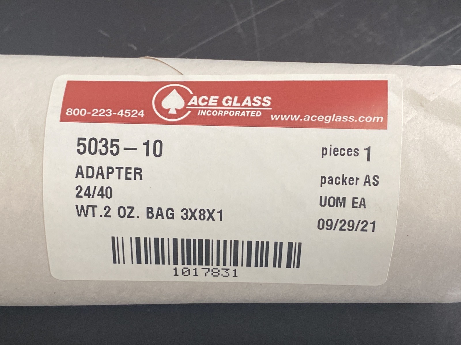 New ACE 24/40 F to 24/40 M Glass Straight Connecting Adapter 150mm 5035-10