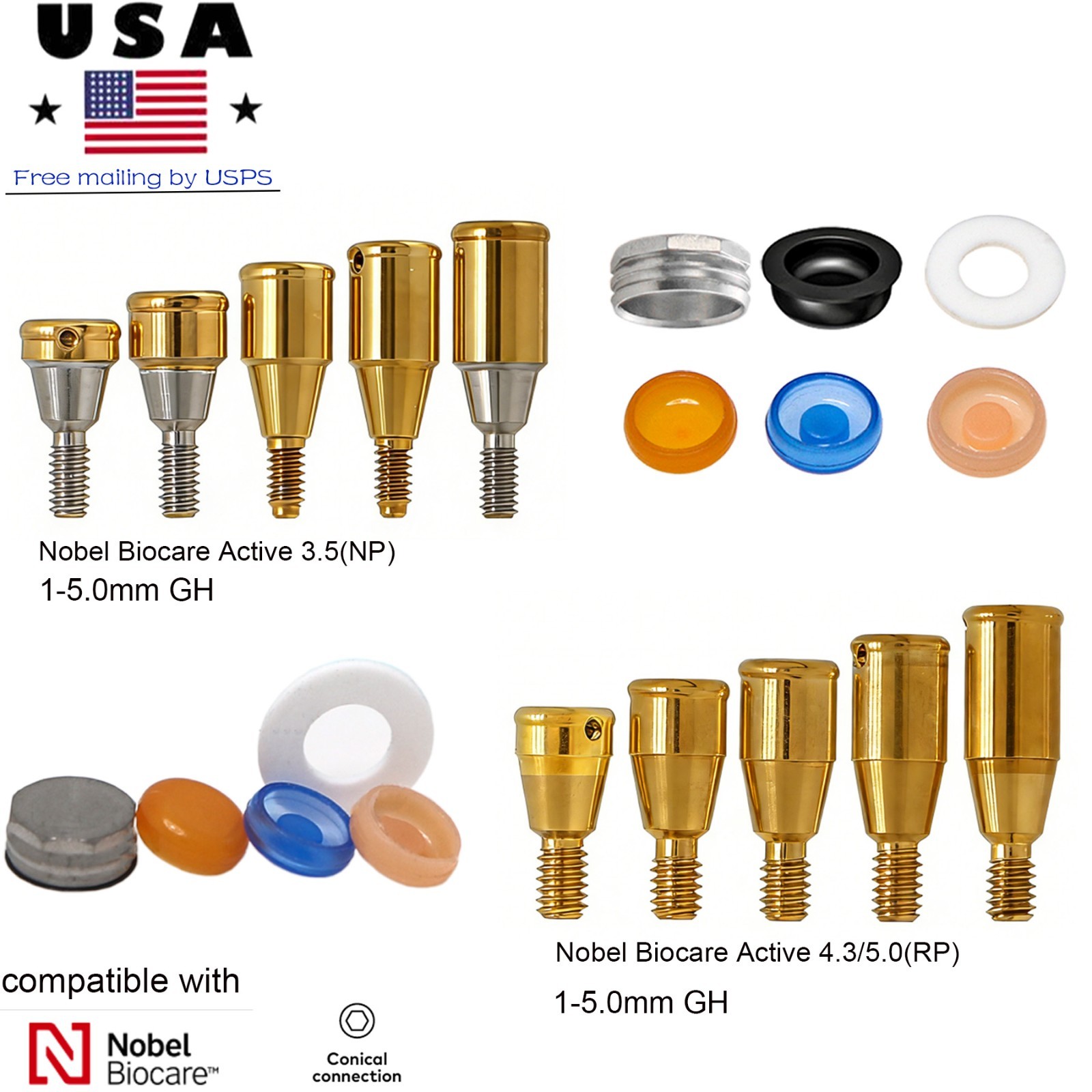 US Zest Locator Anchor Abutment Compatible NobelActive Conical Connection NP/RP