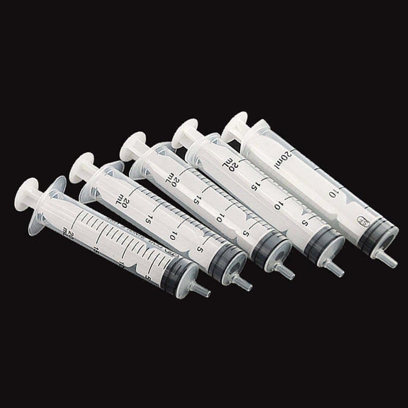 6pcs 20ML 20CC Plastic Hydroponics Nutrient Measuring Disposal Syringe New