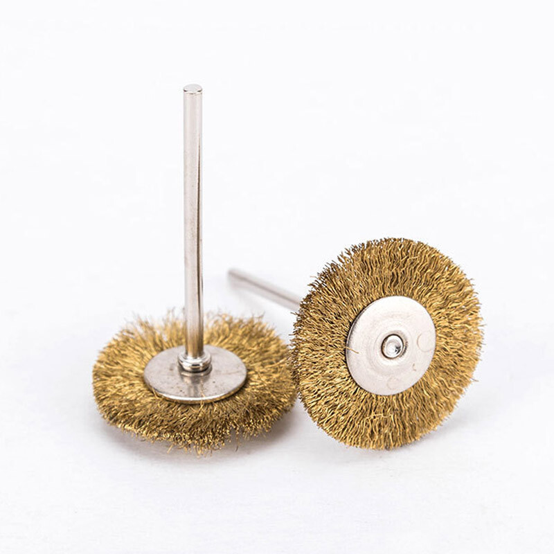 10pcs Copper Wire Brush Polishing Wheel for Dental Lab Rotary Tools 2.35mm Shank