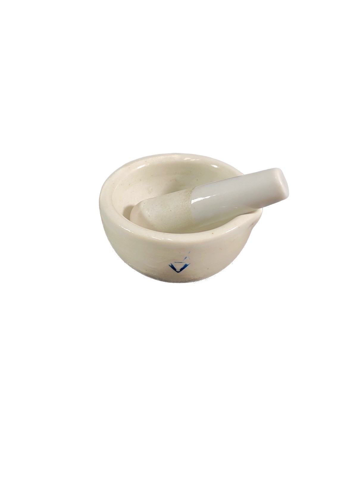 Glazed Porcelain 60mm OD x 34mm H (50mm Grinding ID) Lab Mortar 65mm Pestle Set