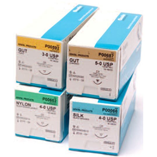 House Brand 3/0, 18″ Silk Black Braided Suture with C-26 Needle, Box of 12
