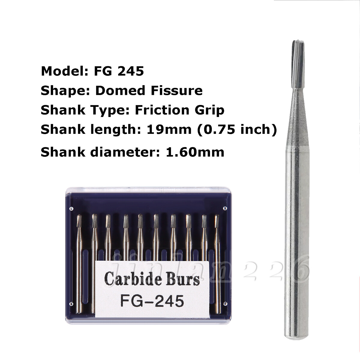 10-100pc Dental Carbide Burs FG245 19mm FG Pear Drill Bits for High Speed