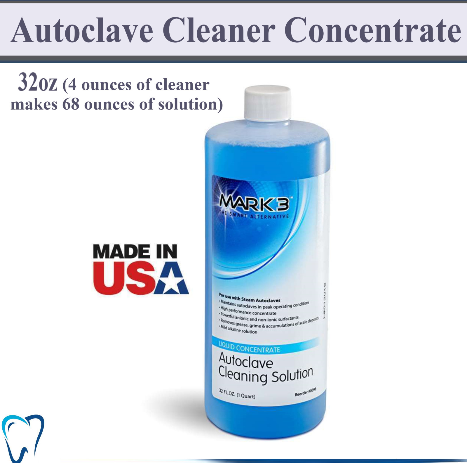 Autoclave Cleaner Removes grease, grime, particles from sterilizer OPTIMIZE 32Oz