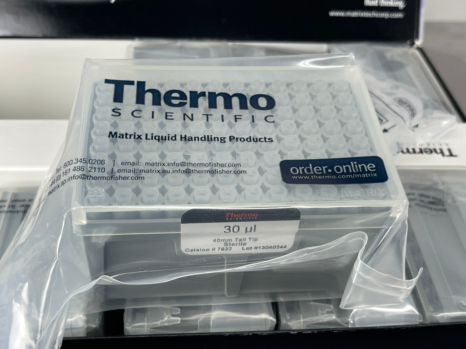 Thermo Scientific 30 μL Matrix TallTip Extended Pipette Tips 7632 (8 Racks)