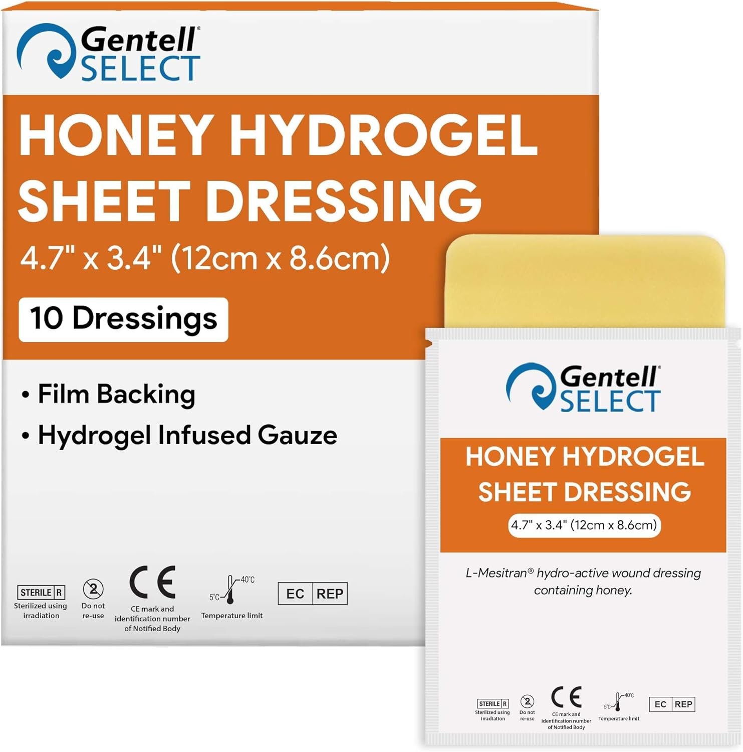 Honey Hydrogel Sheet Dressing 4.7″x3.4″ – 10 Hydrogel Sheets