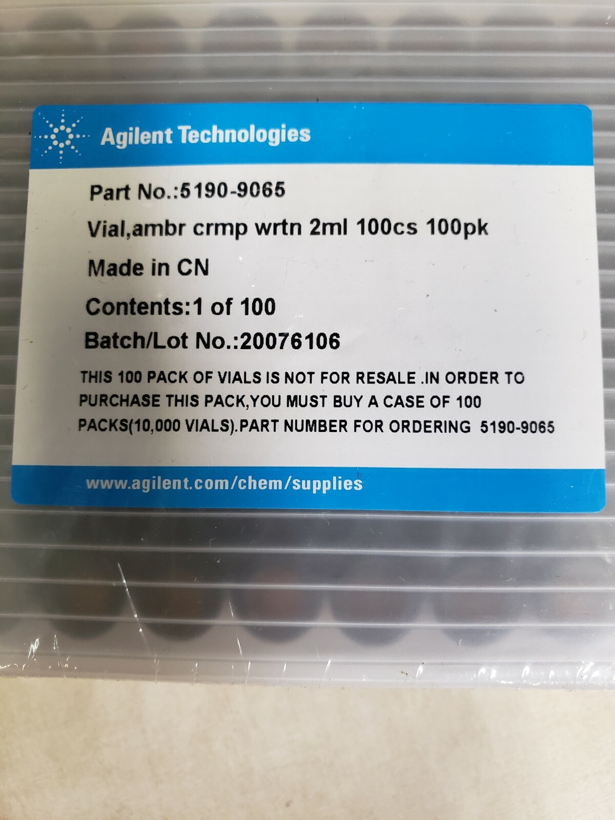 AGILENT TECHNOLOGIES 5190-9065 Sealed