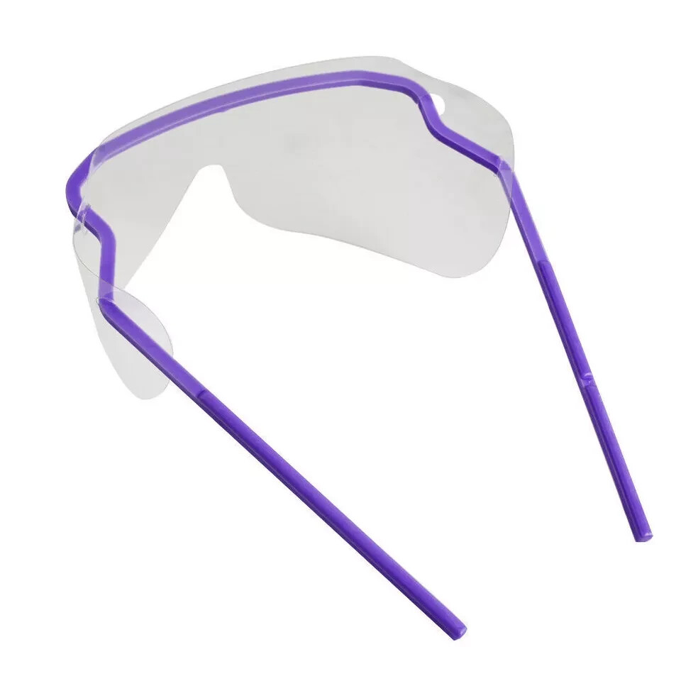 Dental Disposable Protective Eye Cover / SHIELD Clear 10 Lens, 10 PURPLE Frame