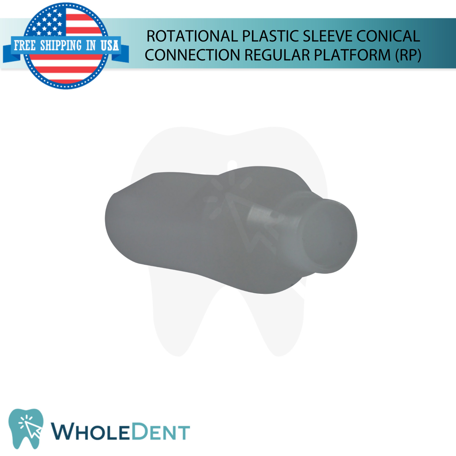 10x Dental Rotational Plastic Sleeve Ø3.6mm Conical Connection Hex 2.65mm RP