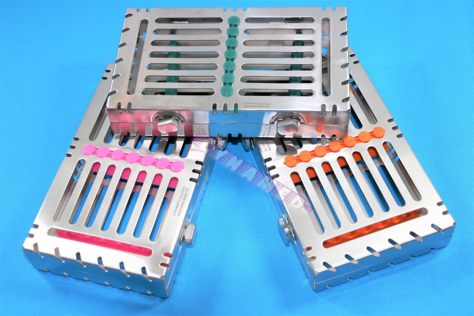 3 PREMIUM DETACHABLE STERILIZING CASSETTES FOR 7 INSTRUMENTS MEDICAL DENTAL VET