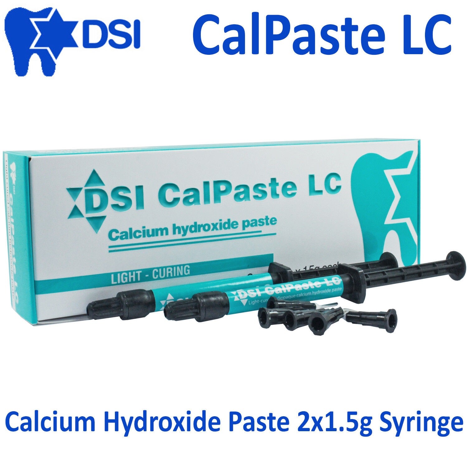 DSI CalPaste LC Dental Radiopaque Light-Cured Calcium Hydroxide Paste 2×1.5g