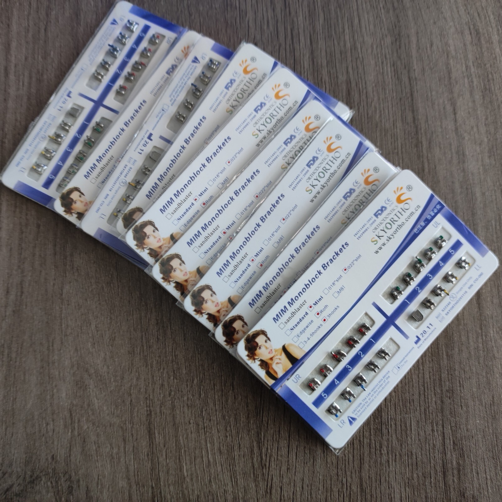 10 Packs Dental Brackets Metal Braces Mini Roth 022 no Hook MIM Ultrathin