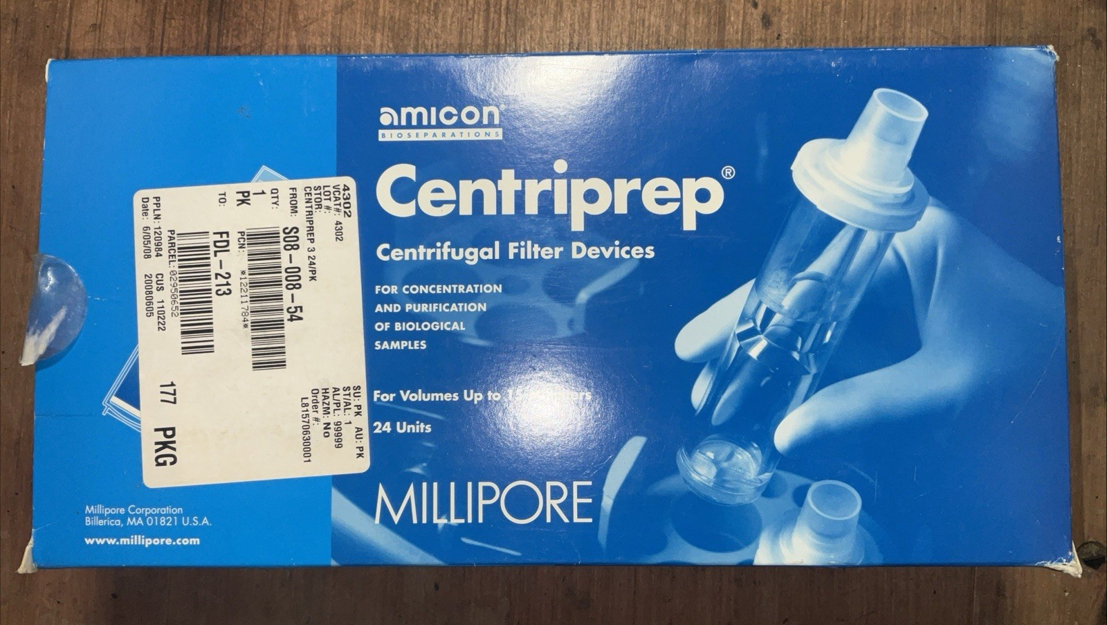 Millipore Centriprep 4302 Centrifugal Filter 3kDa 15mL Syringes