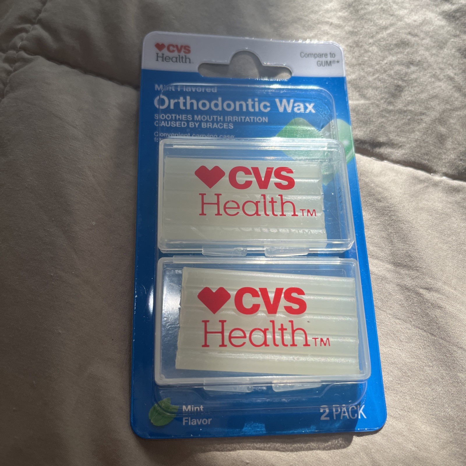 NEW CVS Health Orthodontic Wax – Two Pack Mint Flavor